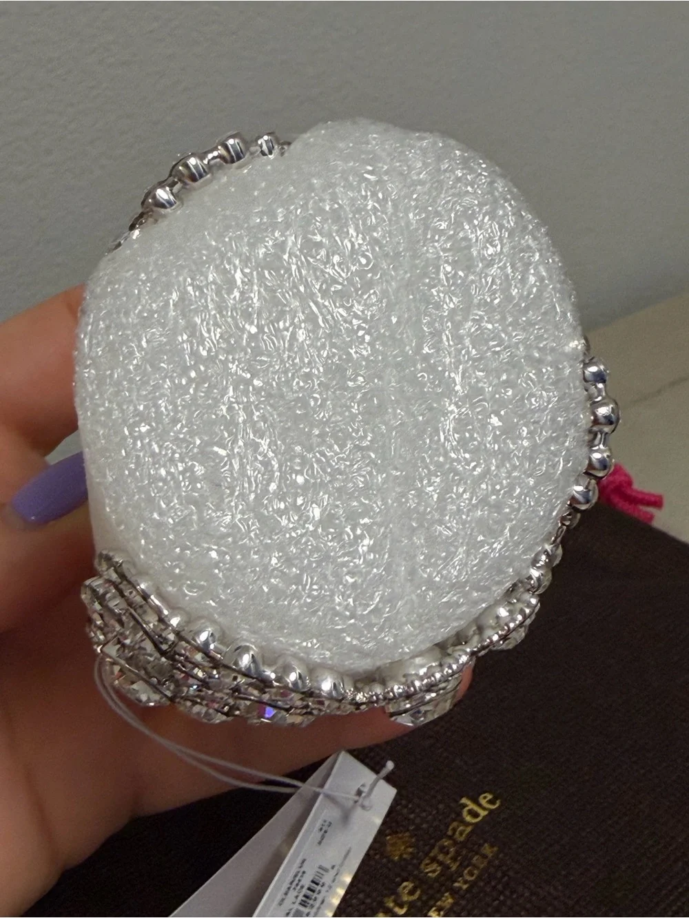 Kate Spade Bridal Crystal Lace Statement Cuff Bracelet Silver Rhinestone NWT - Picture 6 of 8